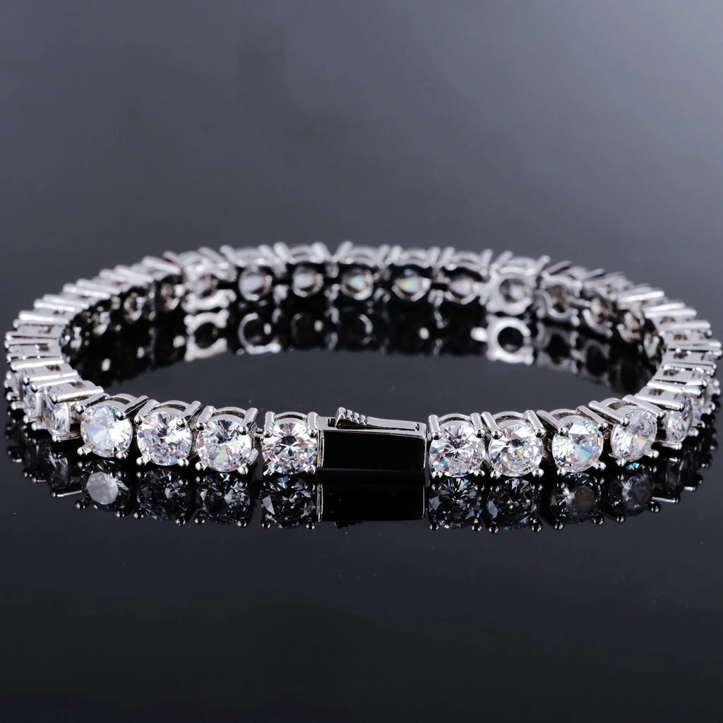 19Ct Round Cut Women's Diamond Tennis Bracelet 4MM 14K White Gold Finish