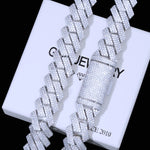 Load image into Gallery viewer, Men&#39;s Miami Cuban Link Chain Diamond Tennis Chain 14K White Gold Finish
