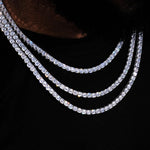 Load image into Gallery viewer, 30Ct Round Cut Men&#39;s Diamond Tennis Necklace 14K White Gold Finish
