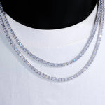 Load image into Gallery viewer, 30Ct Round Cut Men&#39;s Diamond Tennis Necklace 14K White Gold Finish
